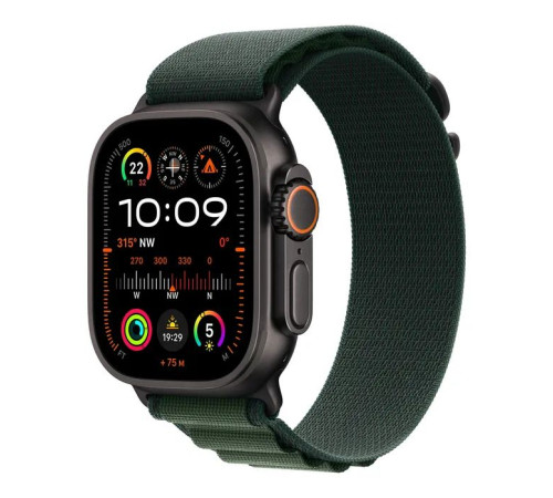 Смарт-часы Apple Watch Ultra 2 2024 GPS + Cellular 49mm Black Titanium Case with Dark Green Alpine Loop - Small (MX4Q3UL/A)
