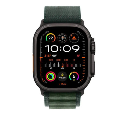 Смарт-часы Apple Watch Ultra 2 2024 GPS + Cellular 49mm Black Titanium Case with Dark Green Alpine Loop - Medium (MX4R3UL/A)