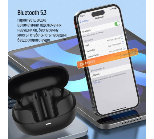 Наушники ColorWay Slim TWS-1 Earbuds Long Life Black (CW-TWS1BK1)