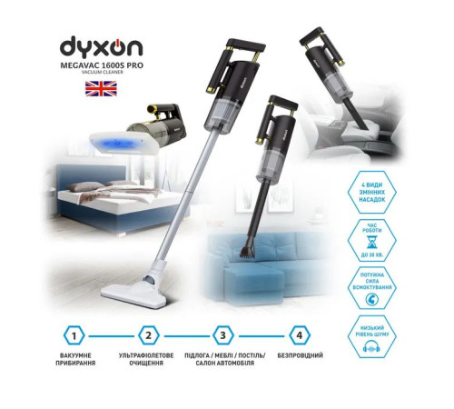Пылесос DYXON MEGAVAC 1600S PRO Vacuum Cleaner Black (DXNVCMGVC1600SPB)