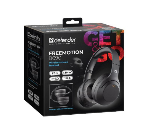Наушники Defender FreeMotion B690 Bluetooth Black (63690)