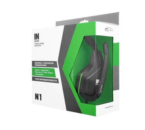 Наушники Gemix N1 Black-Green Gaming