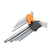 Набір інструментів Tolsen подовжених шестигранних закруглених ключів 9 шт 1.5-10 мм (20054)