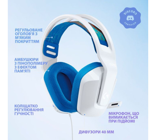 Наушники Logitech G335 Wired Gaming White (981-001018)