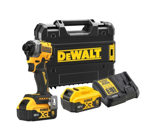 Шуруповерт DeWALT 18 В XR Li-Ion, 2x5Ah, бесщеточный, 206 Нм, 3250 об/мин, TSTAK (DCF850P2T)