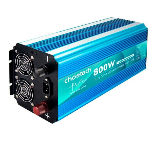 Автомобильный инвертор Choetech 12/220V 800Вт, с функцией ИБП, чистая синусоида (INV-C800WUPS-EU)