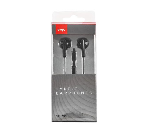 Наушники Ergo VM-730 Type-C Earphones Black (VM-730K)