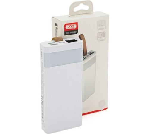 Батарея универсальная XO 20000mAh, PD/20W, QC/22.5W, Flashlight, Micro-USB, Type-C, USB-A*2, white (XO-PR129W / 29304)