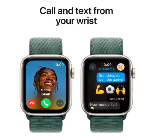 Смарт-часы Apple Watch SE 2024 GPS 40mm Starlight Aluminium Case with Lake Green Sport Loop (MXEH3QH/A)