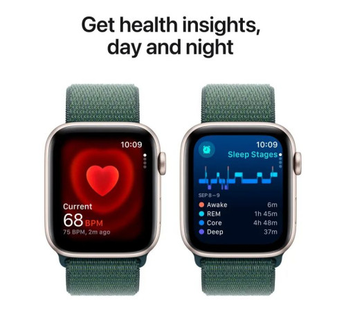 Смарт-часы Apple Watch SE 2024 GPS 40mm Starlight Aluminium Case with Lake Green Sport Loop (MXEH3QH/A)