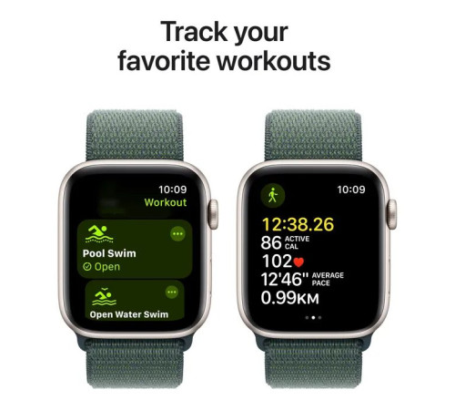Смарт-часы Apple Watch SE 2024 GPS 40mm Starlight Aluminium Case with Lake Green Sport Loop (MXEH3QH/A)