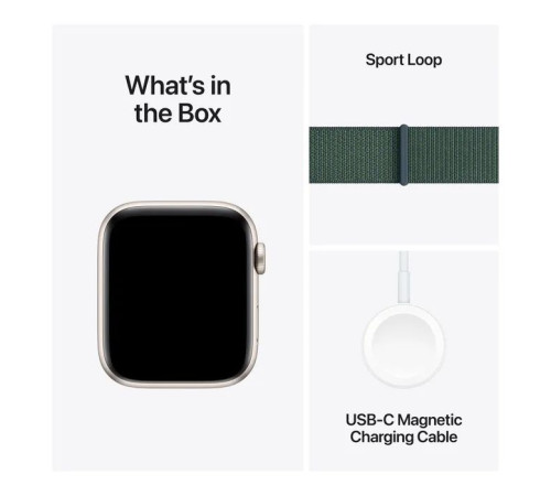 Смарт-часы Apple Watch SE 2024 GPS 40mm Starlight Aluminium Case with Lake Green Sport Loop (MXEH3QH/A)
