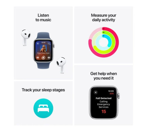 Смарт-часы Apple Watch SE 2024 GPS 44mm Midnight Aluminium Case с Midnight Sport Band - M/L (MXEK3QH/A)