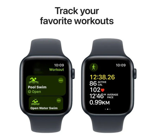 Смарт-часы Apple Watch SE 2024 GPS 44mm Midnight Aluminium Case с Midnight Sport Band - M/L (MXEK3QH/A)