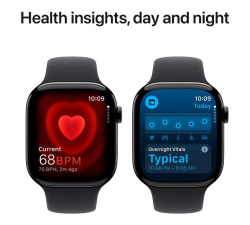 Смарт-часы Apple Watch Series 10 GPS 46mm Jet Black Aluminium Case with Black Sport Band - M/L (MWWQ3QH/A)