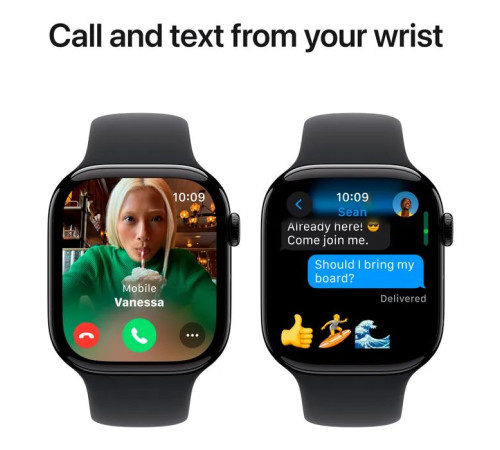 Смарт-часы Apple Watch Series 10 GPS 46mm Jet Black Aluminium Case with Black Sport Band - M/L (MWWQ3QH/A)