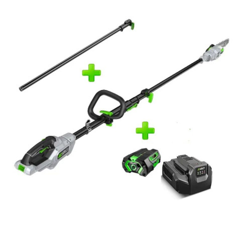 Цепная пила EGO высоторез PS1003E KIT, 56В, шина-25см, карбон, 4Ah (F840033003)