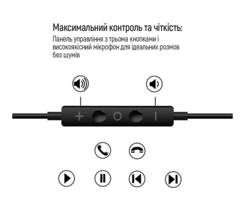 Наушники ColorWay 3.5 mm Wired Earphone Sound Wave Black (CW-WD04BK)