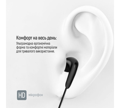 Наушники ColorWay 3.5 mm Wired Earphone Sound Wave Black (CW-WD04BK)