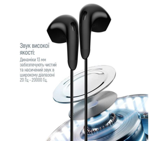 Наушники ColorWay 3.5 mm Wired Earphone Sound Wave Black (CW-WD04BK)