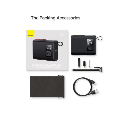 Автомобильный компрессор Baseus Mega EnergyPump Series Dual Cylinder Wireless Inflator (CRNL060001)