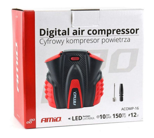 Автомобильный компрессор AMiO LED 12V ACOMP-16 (02641)