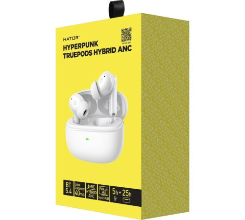 Наушники Hator Truepods Hybrid ANC White (HTA432)