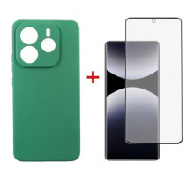 Чехол для мобильного телефона Dengos Kit Xiaomi Redmi Note 14 case Soft + glass (Mint) (DG-KM-131)