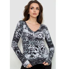 Женский лонгслив укороченый, цвет серо-черный, 186R563