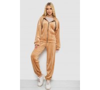 Спортивний костюм жіночий велюровий, колір темно-бежевий, 238R107