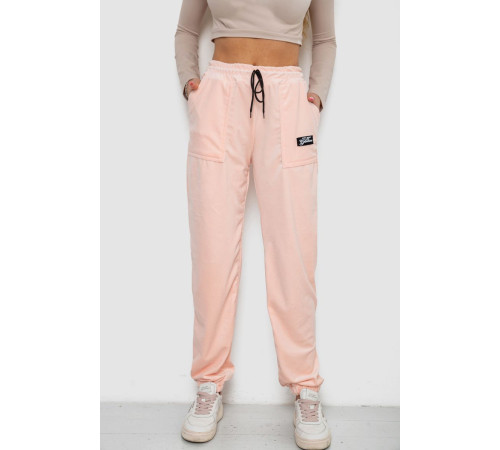 Штаны женские велюровые, цвет персиковый, 238R58473