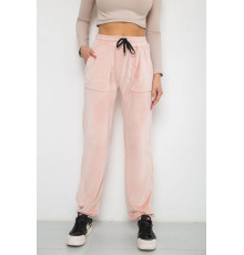 Штаны женские велюровые, цвет пудровый, 238R58168