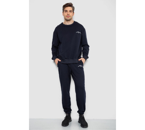 Спортивный демисезонный мужской костюм, цвет темно-синий, 241R176