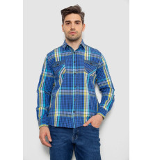 Рубашка мужская в клеточку, цвет синий, 214R0743-1