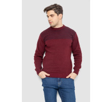 Свитер мужской в полоску, цвет бордовый, 161R1029