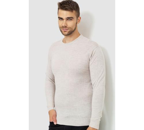 Свитер мужской однотонный, цвет светло-бежевый, 161R1770-1