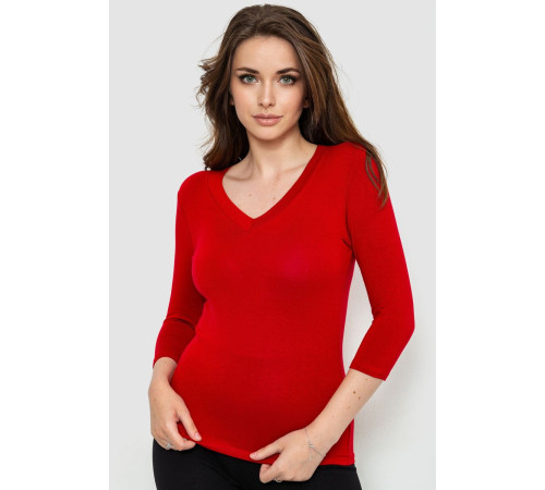 Лонгслив женский укороченный с рукавом 3/4, цвет бордовый, 186R509