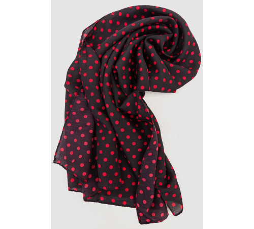 Шарф женский в горох, цвет черно-красный, 244R011