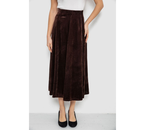 Юбка бархатная годе, цвет коричневый, 167R375