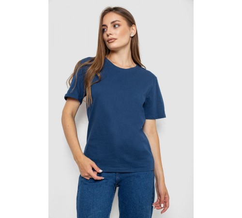 Футболка женская однотонная, цвет синий, 238R112