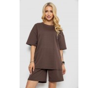Костюм женский повседневный, цвет коричневый, 241R5004