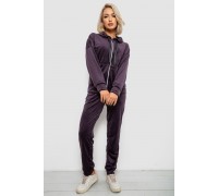 Спортивный костюм женский велюровый, цвет темно-сливовый, 257R4122