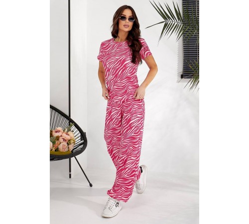 Костюм женский повседневный с принтом, цвет розовый, 257R815-1