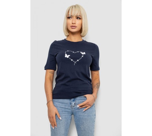 Футболка женская с принтом, цвет синий, 241R125