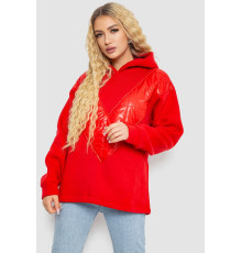 Худі жіночий на флісі тринитка, колір червоний, 102R7713