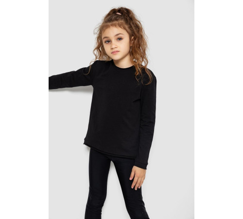 Лонгслив однотонный унисекс, цвет черный, 102R1532