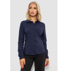 Блуза класична, колір синій, 230R08-2
