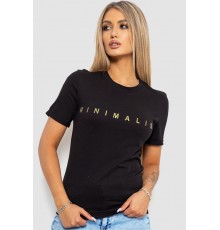 Футболка женская с принтом, цвет черный, 238R57379 Футболка женская с принтом, цвет черный, 238R57379