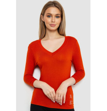 Женский лонгслив укороченный с рукавом 3/4, цвет терракотовый, 186R508