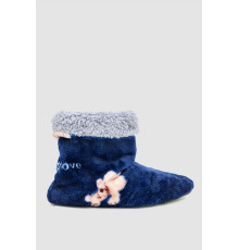 Тапочки-сапожки  домашние плюшевые, цвет сине-серый, 102R1004-1